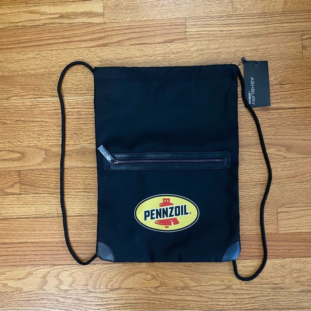 New, Ashbury by Spector & Co. Pennzoil drawstring backpack